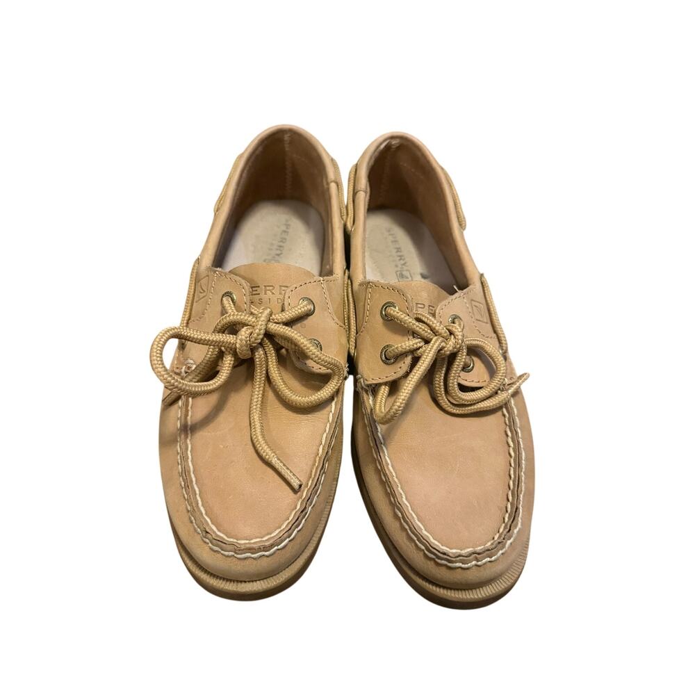 Sperry top-sider tan leather boat shoe womens 7
